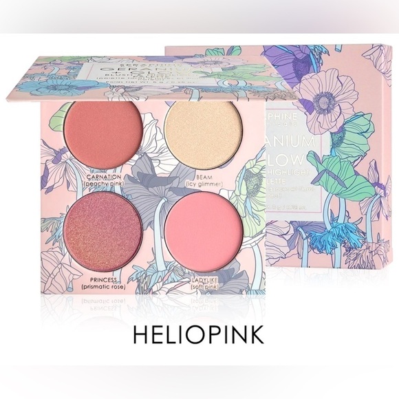 Seraphine Botanicals Geranium + Glow Blush & Highlight Palette NEW -Heliopink - Picture 1 of 5